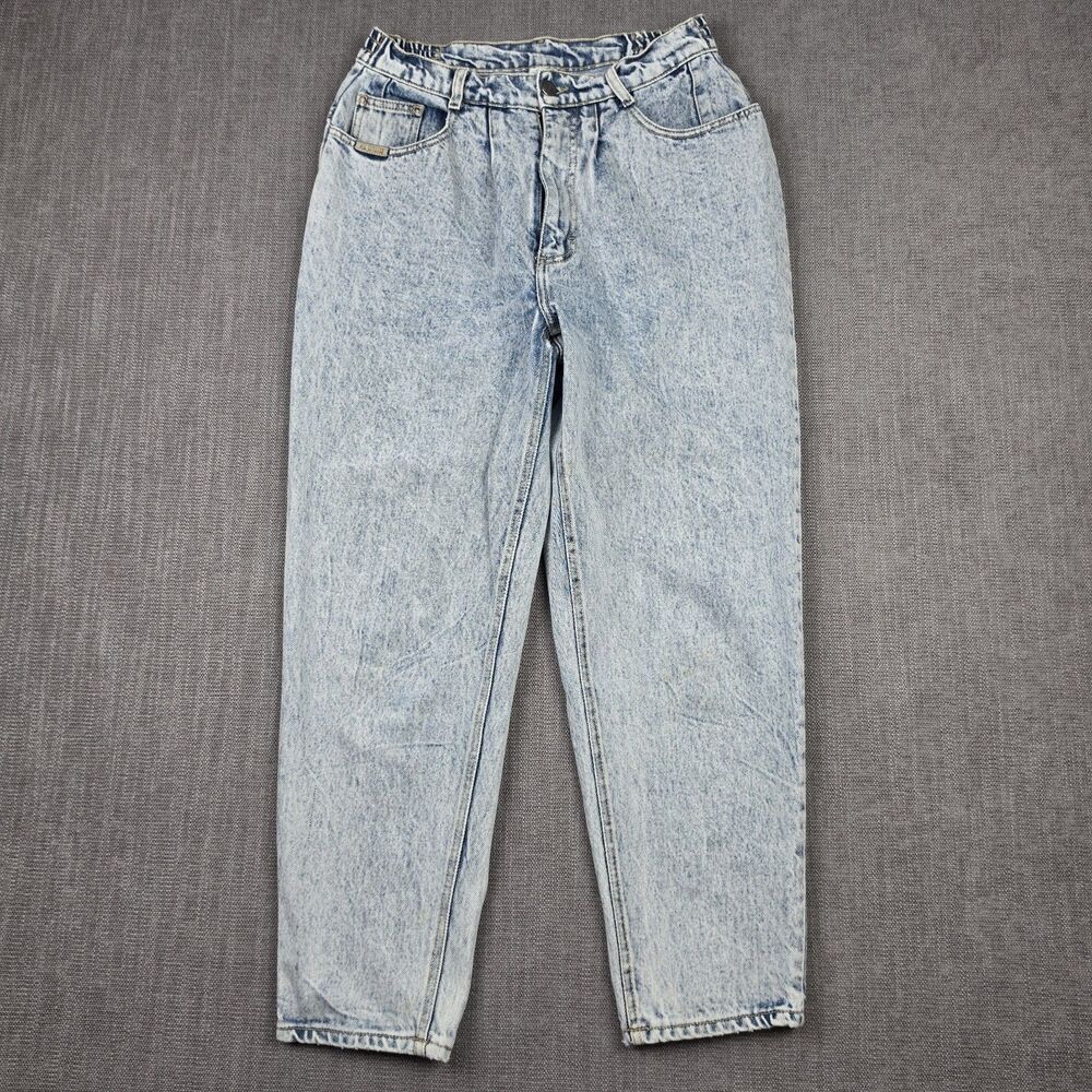 Vintage PS Gitano Acid Wash Mom Jeans Size 12 Short High Waisted Tapered Denim